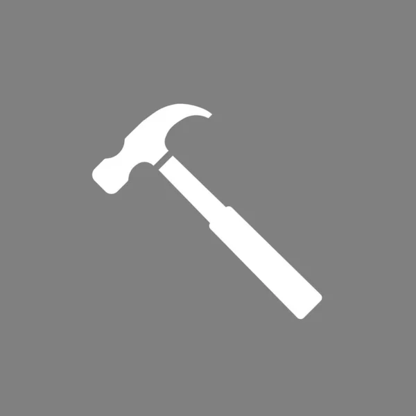 Icono de martillo. Ilustración vectorial, diseño plano. Sobre fondo gris . — Vector de stock