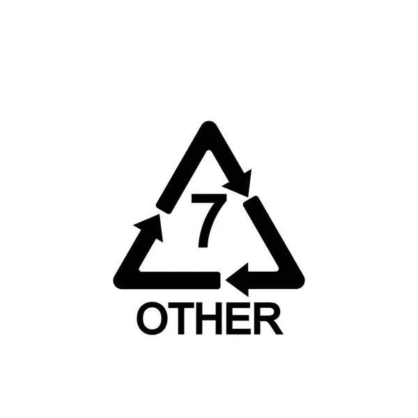 Symbole de recyclage du plastique AUTRES 7, Code d'identification de la résine, Tous les autres plastiques, illustration vectorielle — Image vectorielle