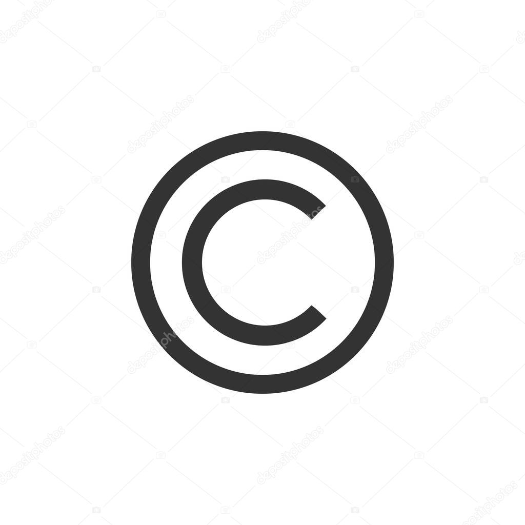 Copyright symbol icon. Vector illustration flat