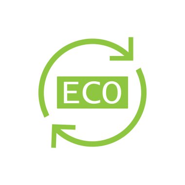 Eko simgesi. Ekoloji işareti. Vektör çizim, düz tasarım.