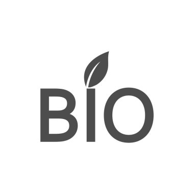 BIO organik simgesi. Vektör çizim, düz tasarım.