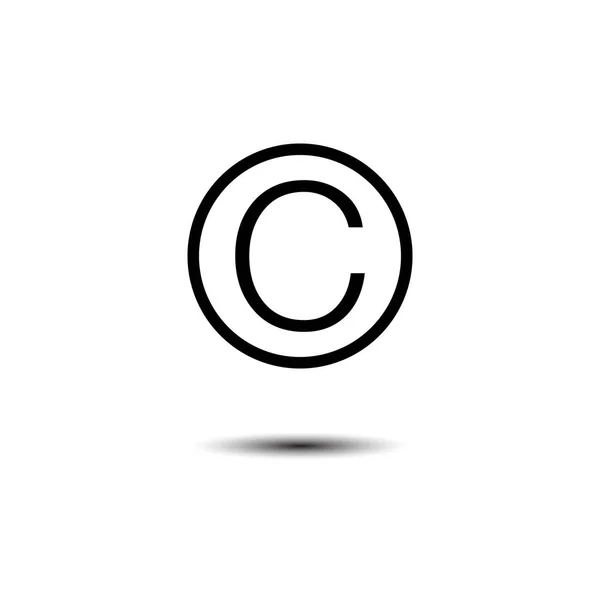 Icono de símbolo de copyright. Ilustración vectorial, diseño plano . — Vector de stock