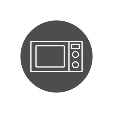 Ev aletleri, mutfak, mikrodalga simgesi. Vektör çizim, düz tasarım.