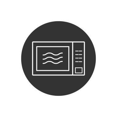 Ev aletleri, mutfak, mikrodalga simgesi. Vektör çizim, düz tasarım.