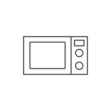 Ev aletleri, mutfak, mikrodalga simgesi. Vektör çizim, düz tasarım.