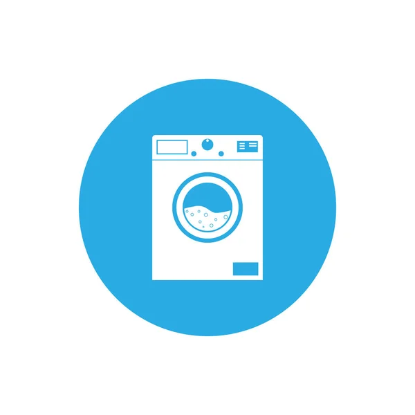 Icono de lavadora. Ilustración vectorial, diseño plano . — Vector de stock