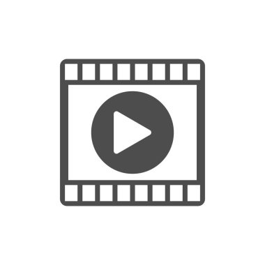 Video/müzik çalar, film şeridi simge. Vektör çizim, düz tasarım.