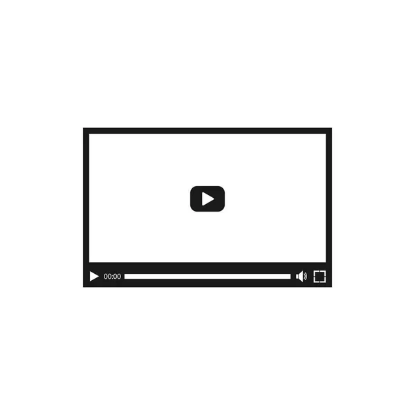 Videoplayer-Symbol. Vektorillustration, flaches Design. — Stockvektor