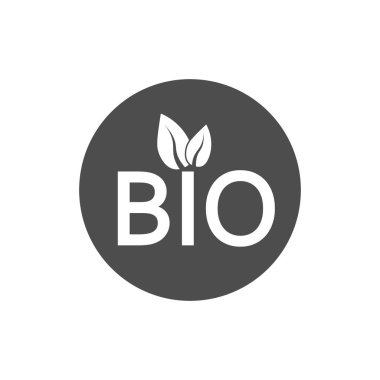 BIO organik simgesi. Vektör çizim, düz tasarım.