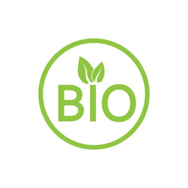 BIO organik simgesi. Vektör çizim, düz tasarım.