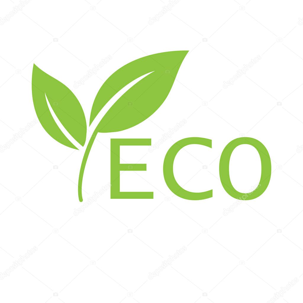 Eco icon. Ecology sign. Vector illustration, flat design.