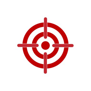 Yay, Merkezi, odak, hedef simgesini. Vektör çizim, düz tasarım.