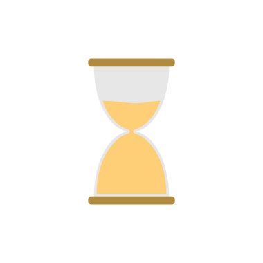 KumSaati, kum, zaman simgesi. Vektör Illustration, düz tasarım.