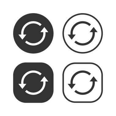 Ok, yenileme, simge kümesi güncelleştirme. Vektör çizim, düz tasarım.