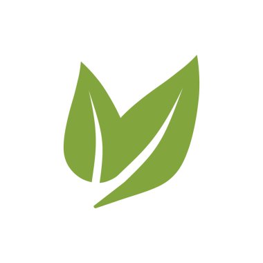 Yaprak yeşil çevre simgesi. Vektör çizim, düz tasarım.