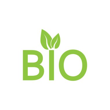 BIO organik simgesi. Vektör çizim, düz tasarım.