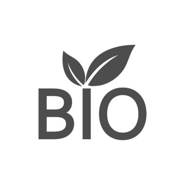 BIO organik simgesi. Vektör çizim, düz tasarım.
