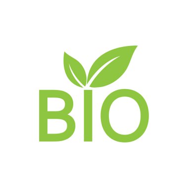 BIO organik simgesi. Vektör çizim, düz tasarım.