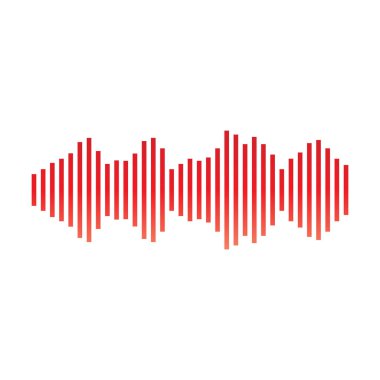 Ses dalgası simgesi. Vektör çizim, düz tasarım.