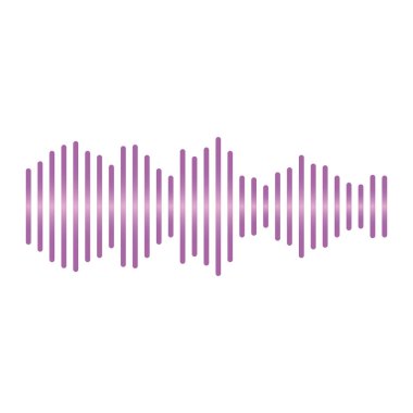 Ses dalgası simgesi. Vektör çizim, düz tasarım.