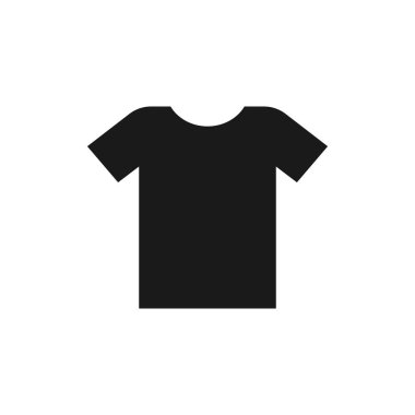 Kıyafetler, tişört simgesi. Vektör illüstrasyon, düz tasarım.