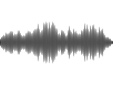 Ses dalgası simgesi. Vektör çizim, düz tasarım.