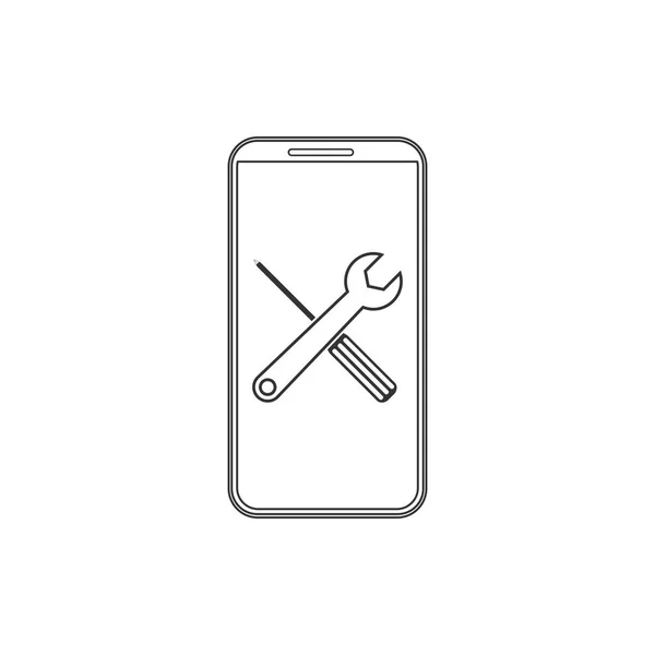 Repair, service, mobile phone icon. Vector illustration, flat design — Stock Vector