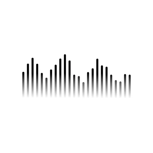 Sound wave icon. Vector illustration, flat design. — Stock Vector