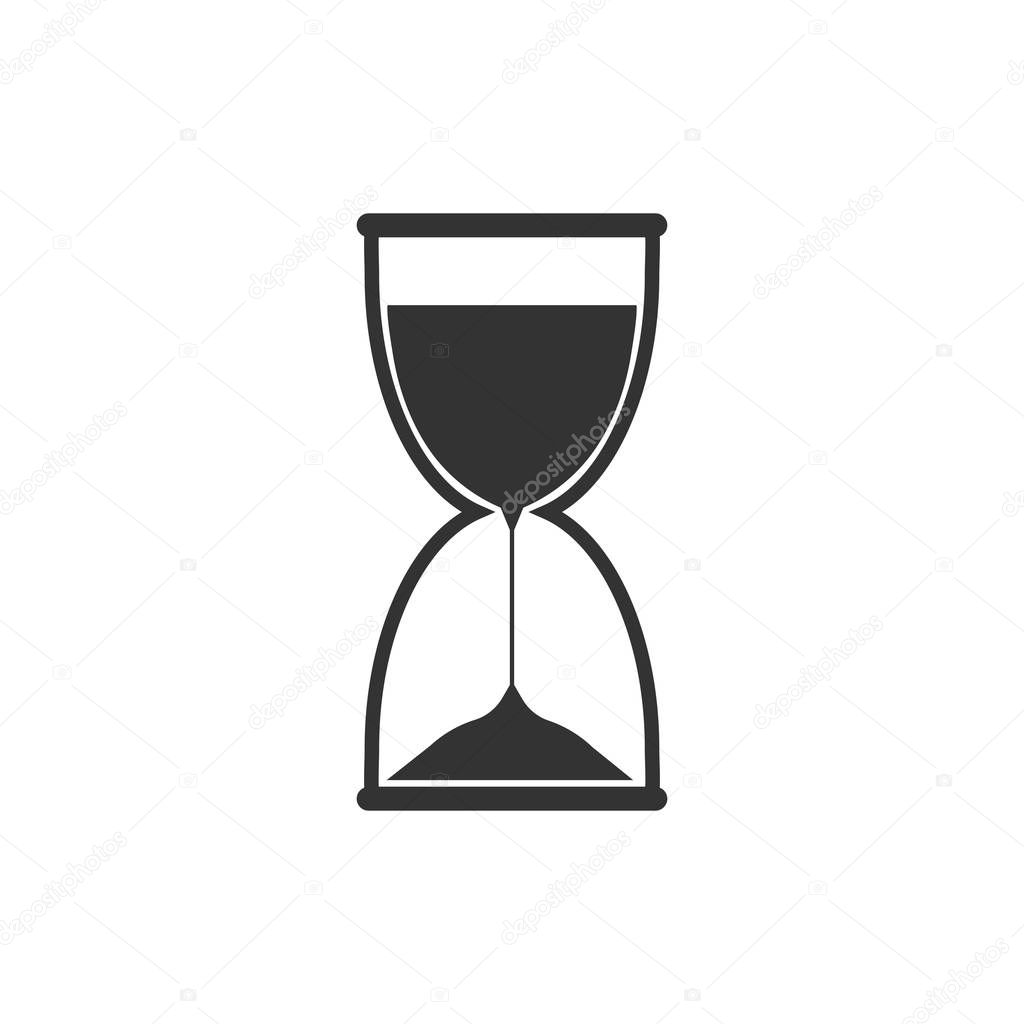 Hourglass, sand, time icon. Vector illustration, flat design.