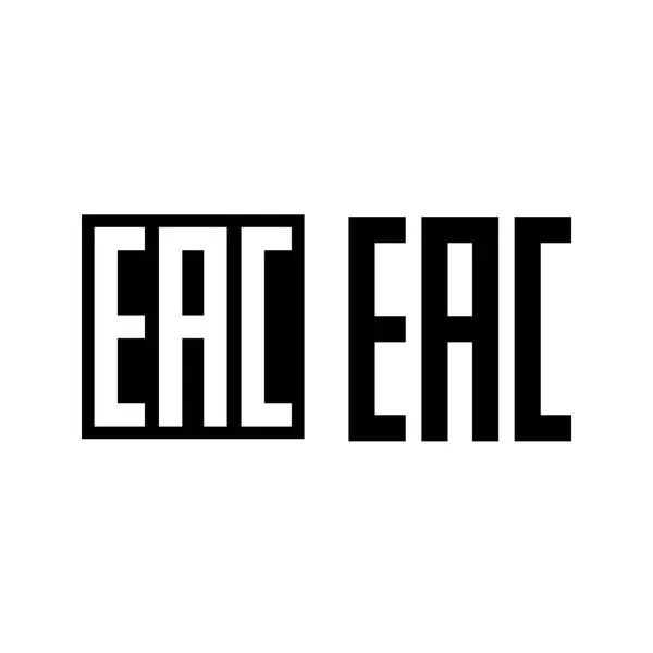 Az eurázsiai megfelelőség, az EAC egy tanúsító jel, amely azt jelzi, hogy a termékek megfelelnek az eurázsiai vámunió valamennyi műszaki előírásnak. Vektoros illusztráció, lapos kialakítás. — Stock Vector