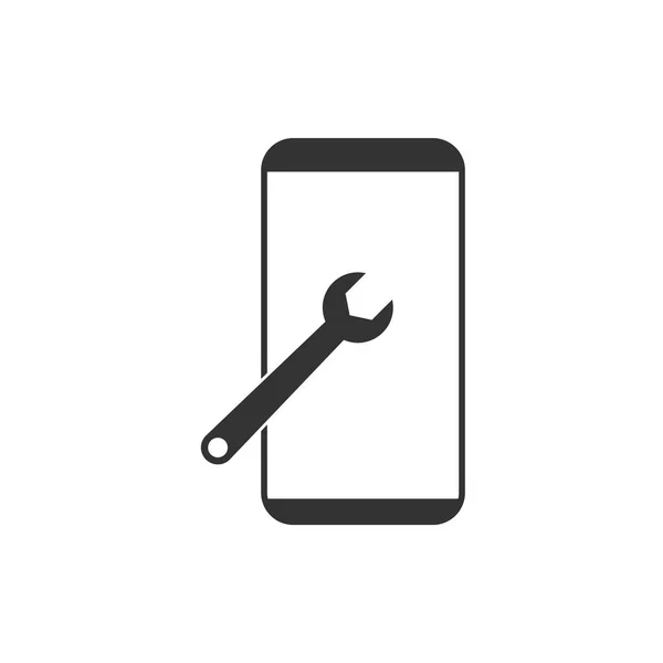 Reparación, servicio, icono del teléfono móvil. Ilustración vectorial, diseño plano — Vector de stock