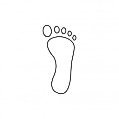 Ayak, bacak, baskı simgesi. Vektör illüstrasyon, düz tasarım.