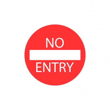 Giriş tabelası yok. Vektör illüstrasyon, düz tasarım.