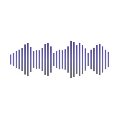 Ses dalgası simgesi. Vektör çizim, düz tasarım.