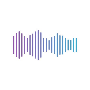 Ses dalgası simgesi. Vektör çizim, düz tasarım.