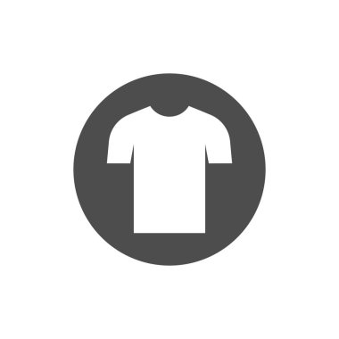 Kıyafetler, tişört simgesi. Vektör illüstrasyon, düz tasarım.