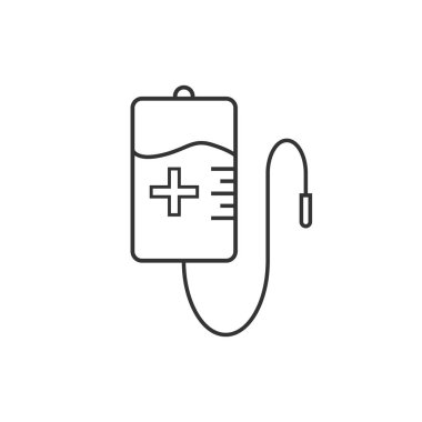 Kan torbası ikonu. Vektör illüstrasyonu, düz tasarım.