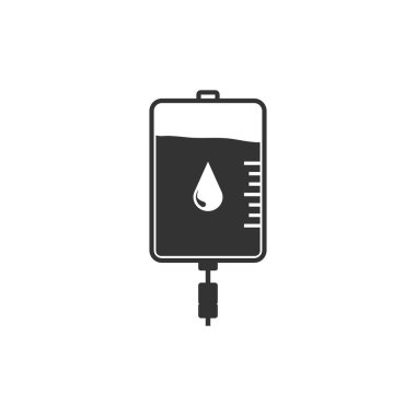 Kan torbası ikonu. Vektör illüstrasyonu, düz tasarım.