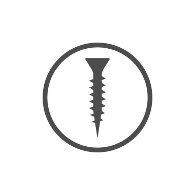 Donanım, vida simgesi. Vektör illüstrasyon, düz tasarım.