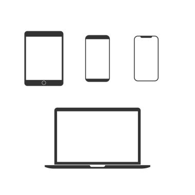 Elektronik cihazlar Icon set. Vektör çizim, düz tasarım.