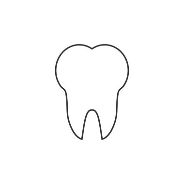 Diş Simgesi, diş bakımı simgesi. Vektör illüstrasyon, düz tasarım.