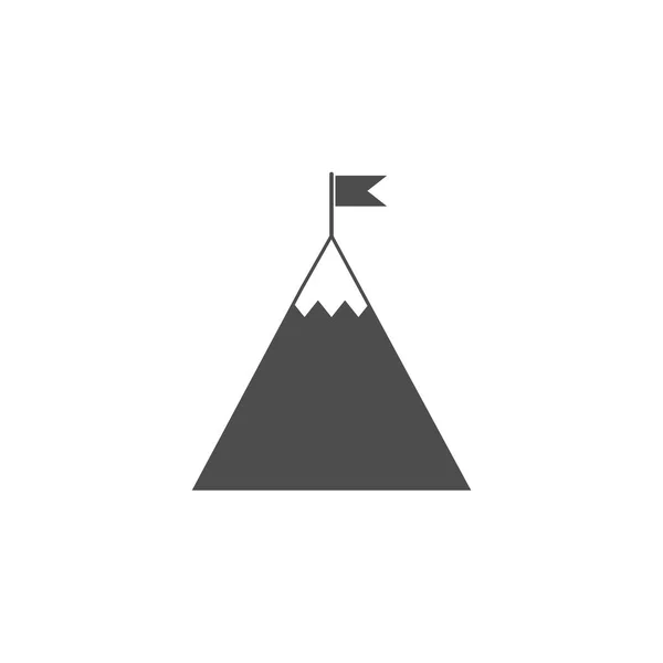 플래그, 산, 시작 아이콘입니다. 벡터 일러스트레이션, 플랫 디자인. — 스톡 벡터