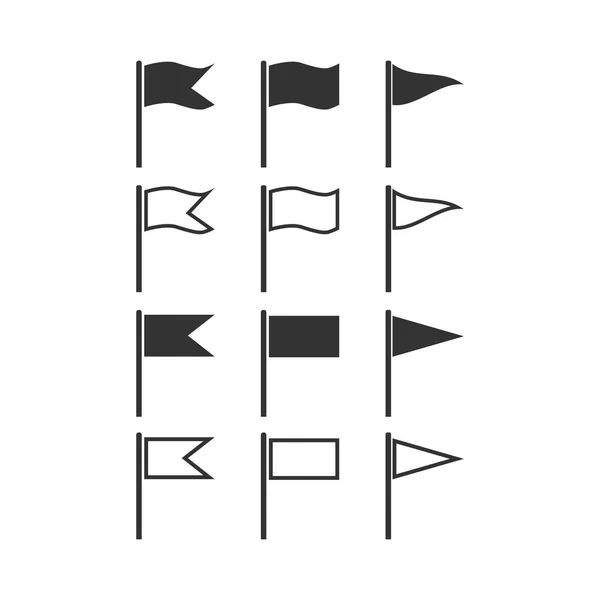 Conjunto de iconos de bandera. Ilustración vectorial, diseño plano . — Vector de stock