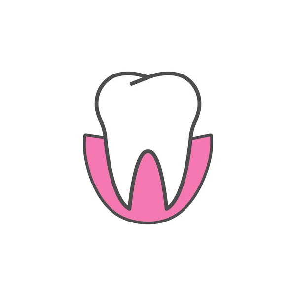 Ícone dos dentes, ícone dos cuidados dentários. Ilustração vetorial, design plano . — Vetor de Stock