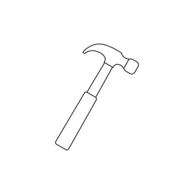 Çekiç, araç simgesi. Vektör illüstrasyon, düz tasarım.