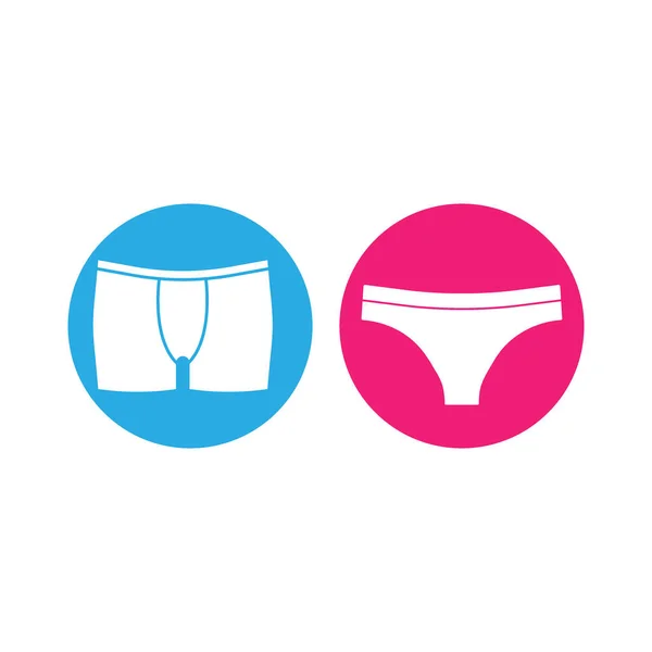 Männer, Frauen Unterwäsche-Ikone. Vektorillustration, flaches Design. — Stockvektor