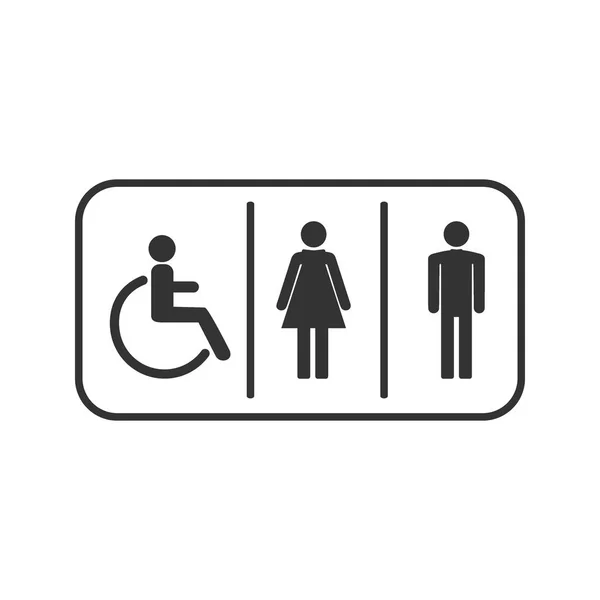 WC symbol, Toaleta, ikona osob. Vektorový ilustrace, plochý design. — Stockový vektor