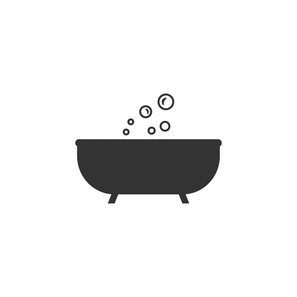 Badewanne, Badezimmer, Duschsymbol. Vektorillustration, flaches Design. — Stockvektor