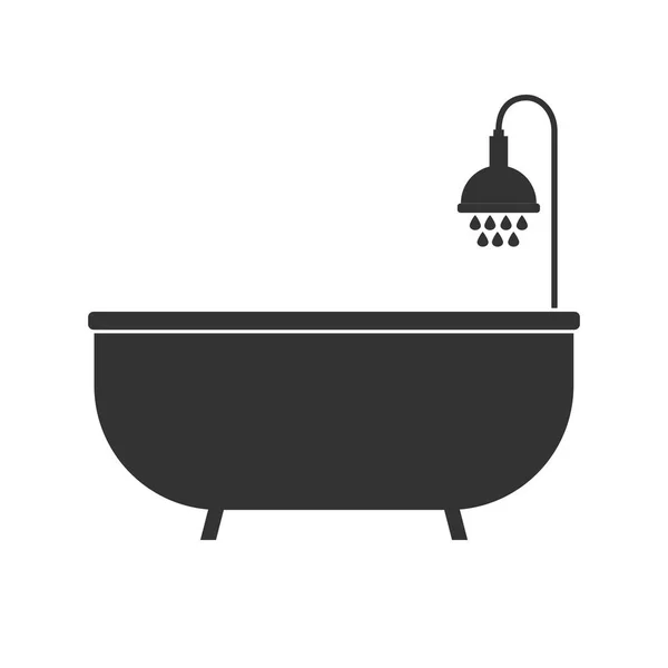 Bañera, baño, ducha icono. Ilustración vectorial, diseño plano . — Archivo Imágenes Vectoriales