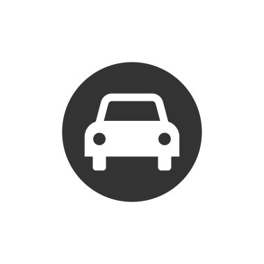 Araba, ulaşım, trafik simgesi. Vektör illüstrasyon, düz tasarım.